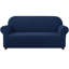 Housse de canapé 1 pièce en jacquard extensible, housses de canapé en spandex de polyester, protecteur de meubles de salon universel pour animaux de compagnie lavables à la machine, housses de canapé antidérapantes pour canapé à 2 coussins (causeuse, bleu marine)-857507675-904826472
