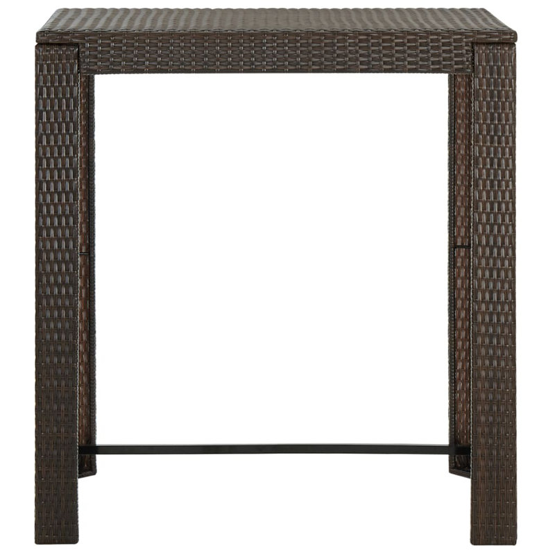 Table de bar d'extérieur en rotin, Marron, l 23,8 po x L 39,4 po x H 43,5 po