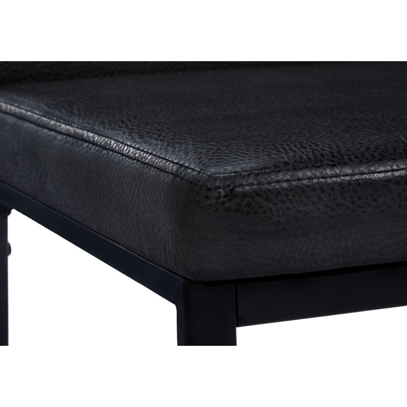 De 2 chaises de salle à manger modernes, revêtement en similicuir noir, base en métal solide pour la salle et la cuisine, style