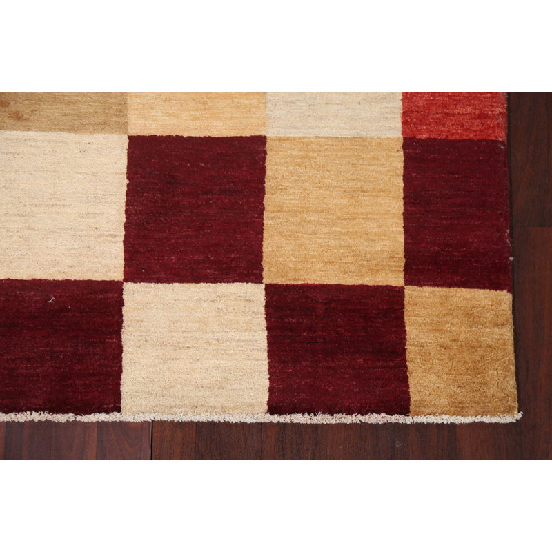 Checkered Gabbeh  Oriental Area Rug 5x9
