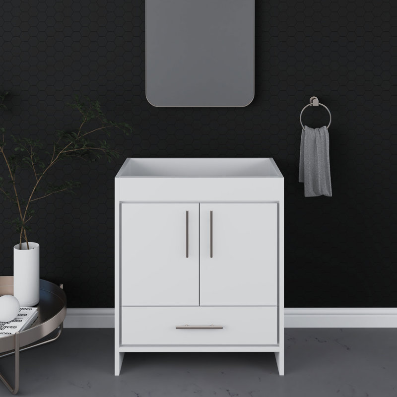 Base de meuble-lavabo simple 29 po Volpa, Blanc doux