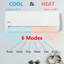 Winado 12000 BTU Wi-Fi Connected Ductless Mini Split Air Conditioner for 550 Square Feet with Heater-86179962