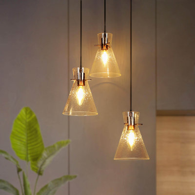 Luminaire suspendu conique à 3 lumières Layni
