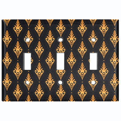Patterned 3 - Gang Toggle Light Switch Standard Wall Plate