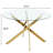 47.24" Gold Glass Dining Table Set, Modern Dining Room Table Set, Gold X-Shape Pedestal Glass DiningTable with Dining Chairs, Kitchen Dining Set for Dining Living Room-1881488321-1886472729-1881488322