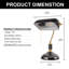 Lampe de banquier en verre noir avec garniture dorée et interrupteur à chaîne, lumière de bureau réglable pour bureau, bibliothèque ou bureau-754132495-754132490