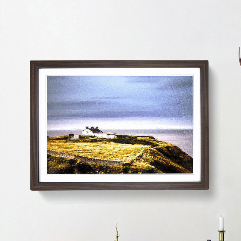 House Upon the Coast of Dublin Ireland - Picture Frame Painting Print, Walnut Framed, 36cm H x 48cm W x 2cm D