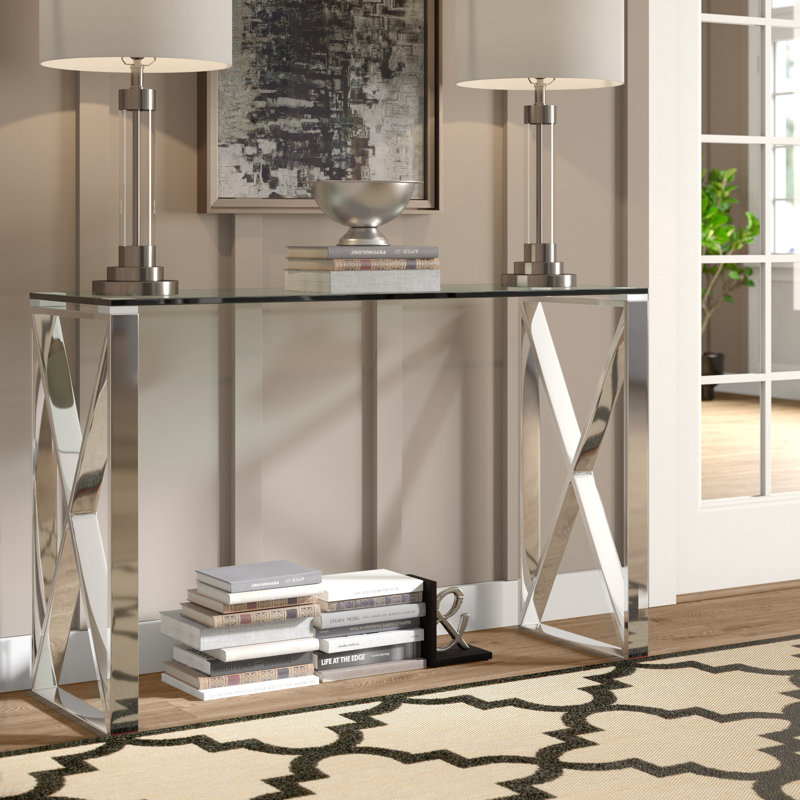 Jacklyn 120cm Glass Top Console Table