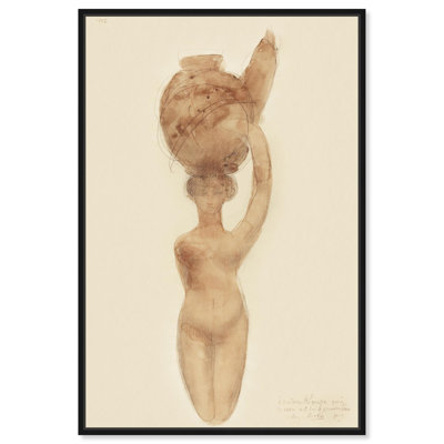 «Nude Woman Carrying Vase Canvas Nude Portrait» par Art Remedy