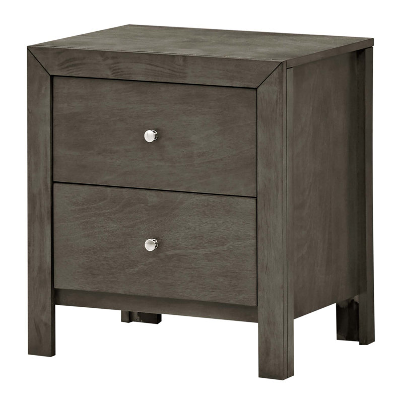Riliegh Nightstand Bedside Table Bedroom End Tables Wood Nightstand Mid Century Modern Nightstand, Gray