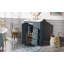 Meuble-lavabo 24 po avec lavabo intégré en céramique, meuble-lavabo simple avec 1 porte et 3 tiroirs pour salle de bain petite et moyenne, bleu-1220461545