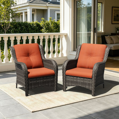 Aleshire Patio Outdoor Wicker Lounge Chairs Set of 2
