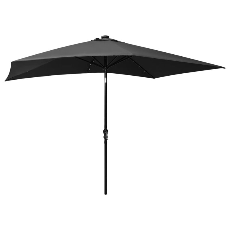 Parasol de jardin extérieur en acier thermolaqué anthracite