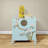Small Blue Painted Simple Wooden Accent Trunk