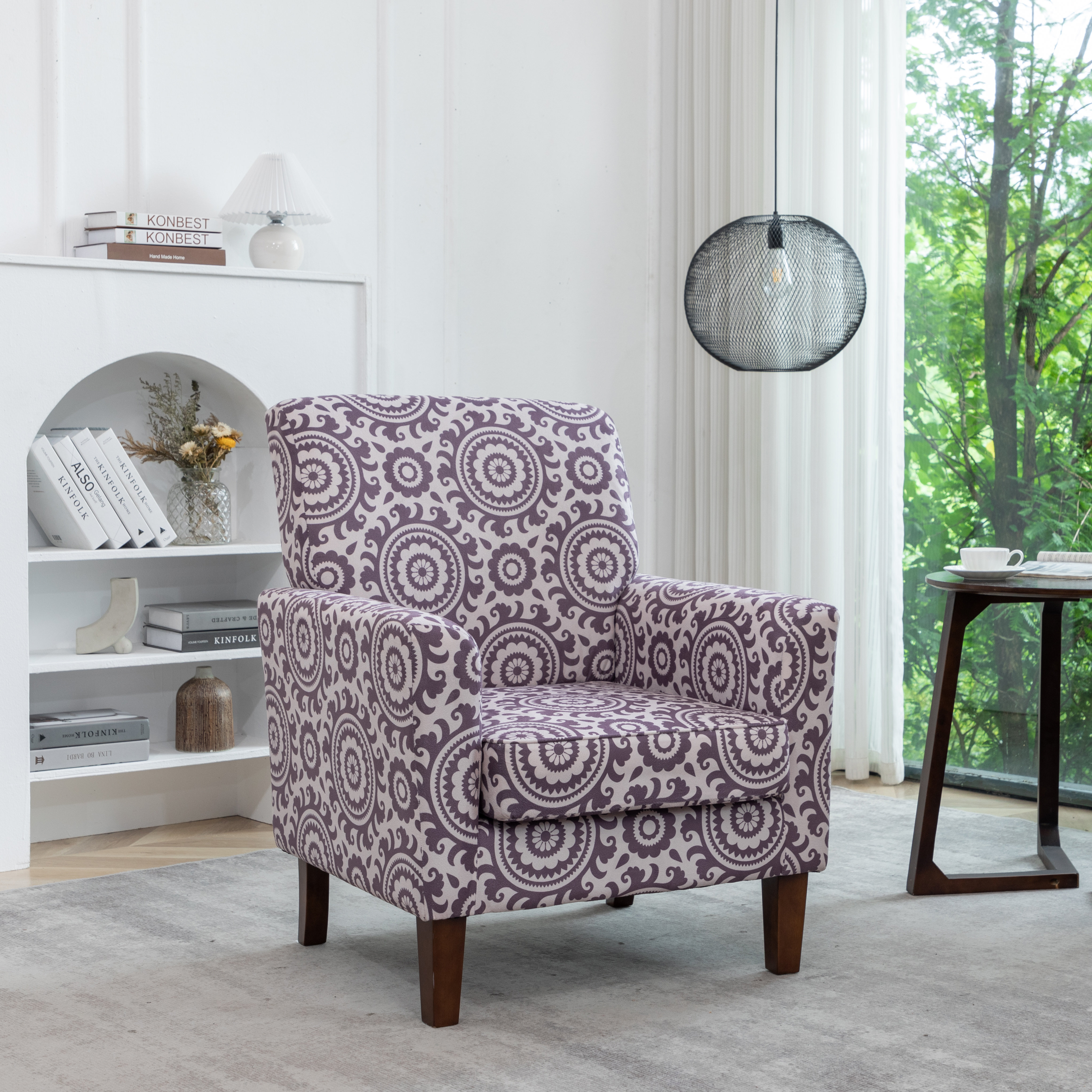 Purple floral accent discount chair