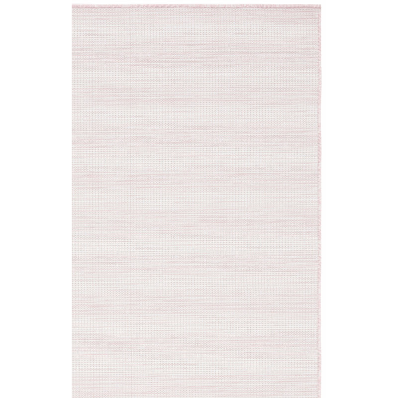 Tapis intérieur / extérieur rose clair Tressler, Carré 6 pi 5 po