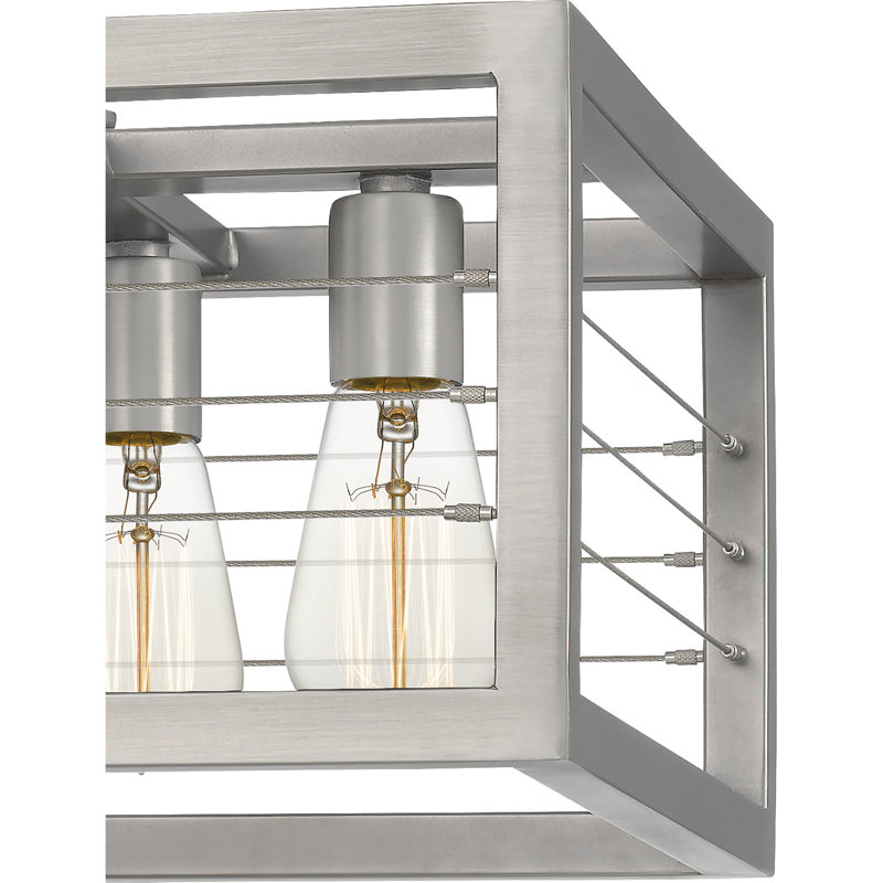Luminaire suspendu lanterne rectangulaire 4 lumières Bernadea
