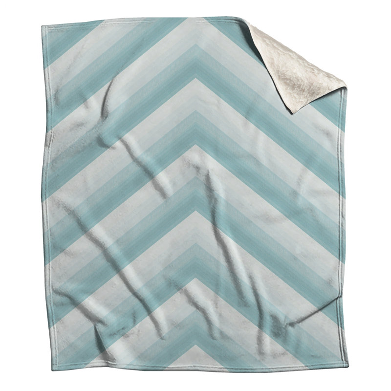 Chevron Blue White Blankets, 60in W x 80in H