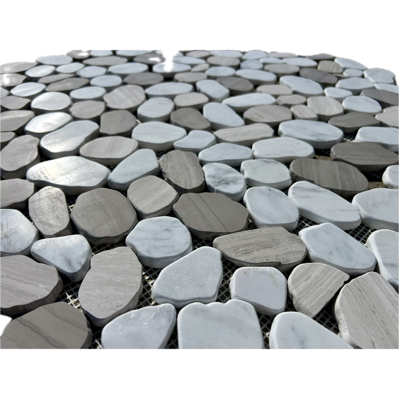Mosaïque gréco-romaine en marbre naturel gris d'Athènes