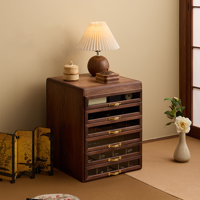 Armoire à bijoux rectangulaire en bois manufacturé