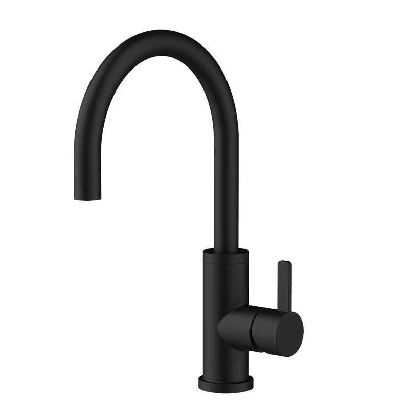 Amalfi Single Handle Deck Mount Standard Kitchen Faucet, Satin Black