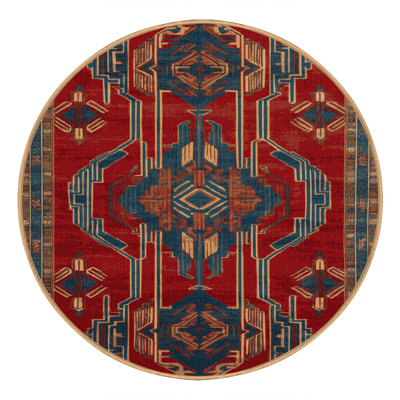Machine Washable Art Deco Brown Area Rug