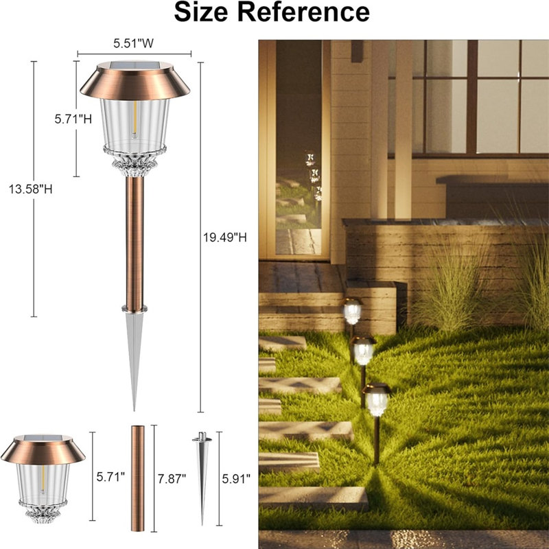 Solar Lights Outdoor, 19" L