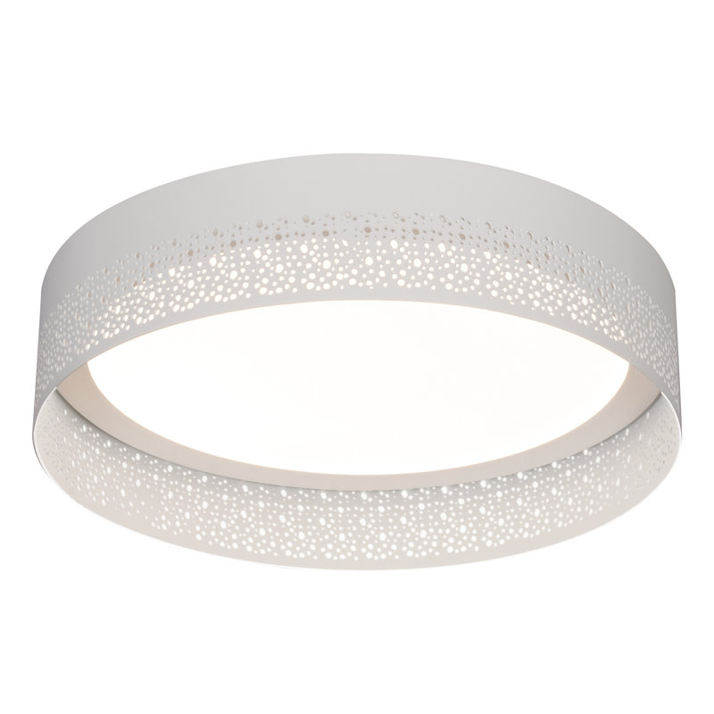 Mary-Grace Acrylic Flush Mount, White, 3.15"H x 12"W x 12"D