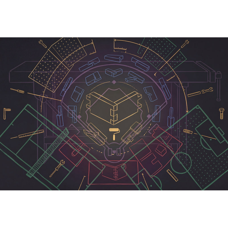 Papier peint Blueprint, 100 po x 96 po, Texturé non collé