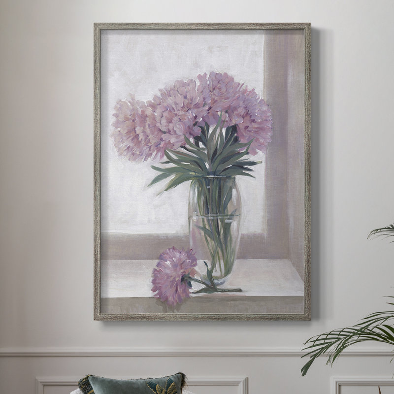Windowsill Floral I Framed Print - Solid Wood, 11" H x 9" W