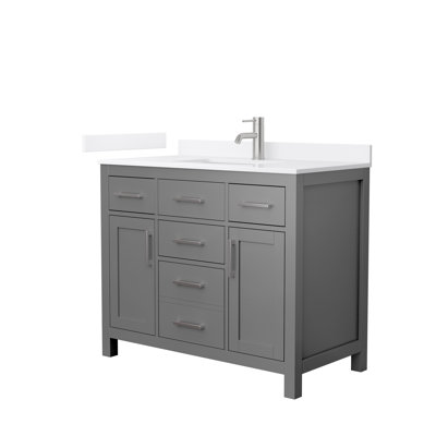 Beckett 42" Freestanding Single Bathroom Vanity with Quartz Top