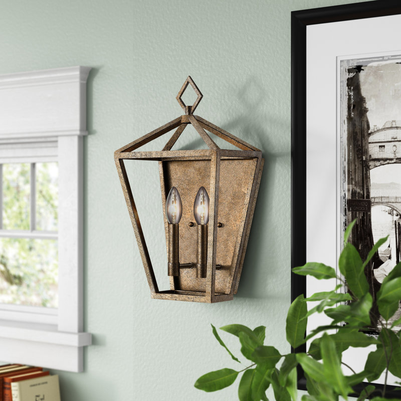 Poisson Steel Flush Mounted Sconce, Vintage Gold
