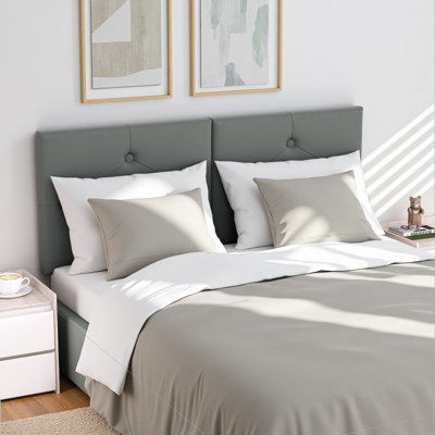 Upholstered Faux Leather Headboard,Sturdy Metal Legs,Tufted Upholstery Design by Winston Porter