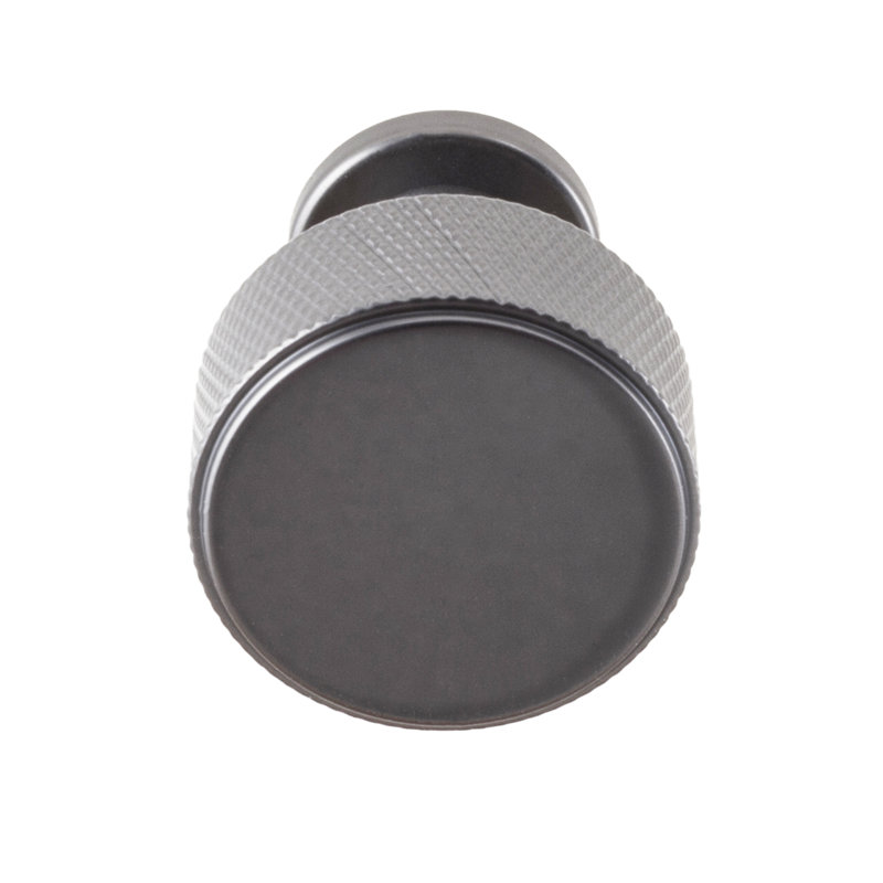 Kent Knurled 1-1/8" Black Nickel Round Knob, Black Nickel, 1.13"