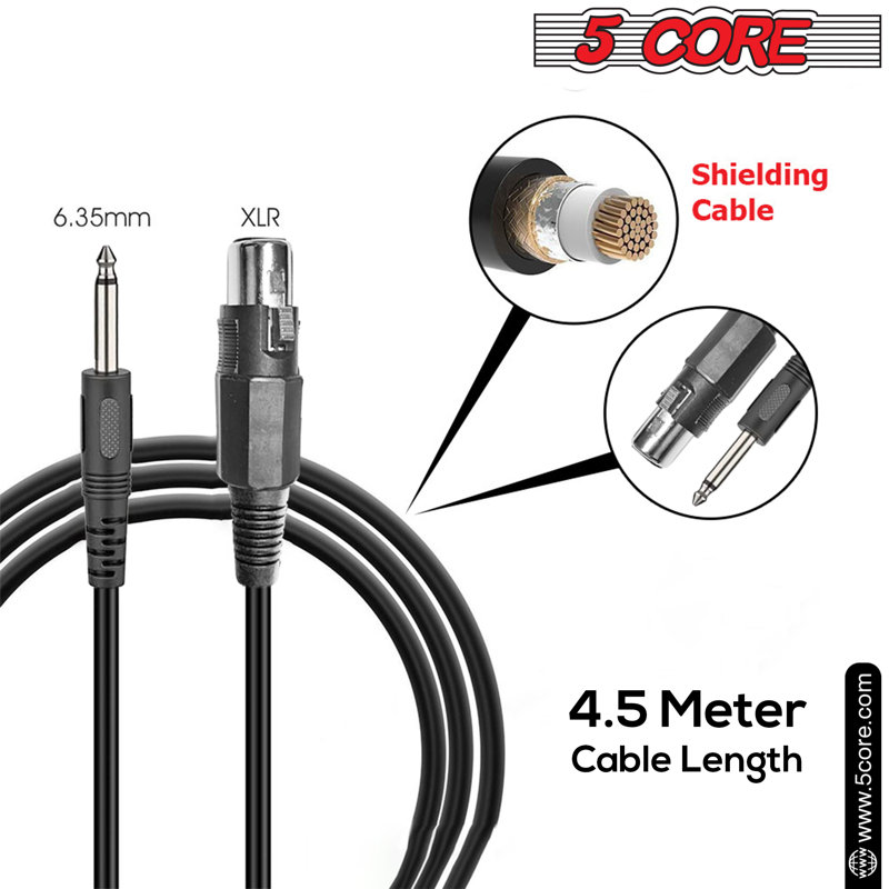 Microphone karaoké à 5 cœurs, micro cardioïde unidirectionnel avec interrupteur marche / arrêt XLR
