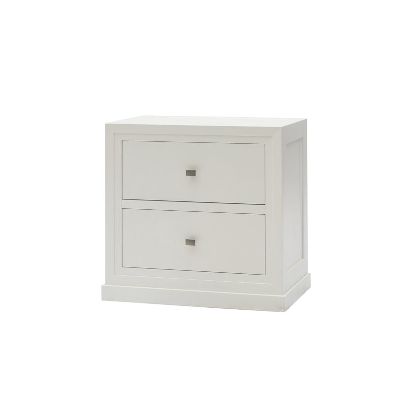 Settles 58cm W Manufactured Wood Bedside Table, White