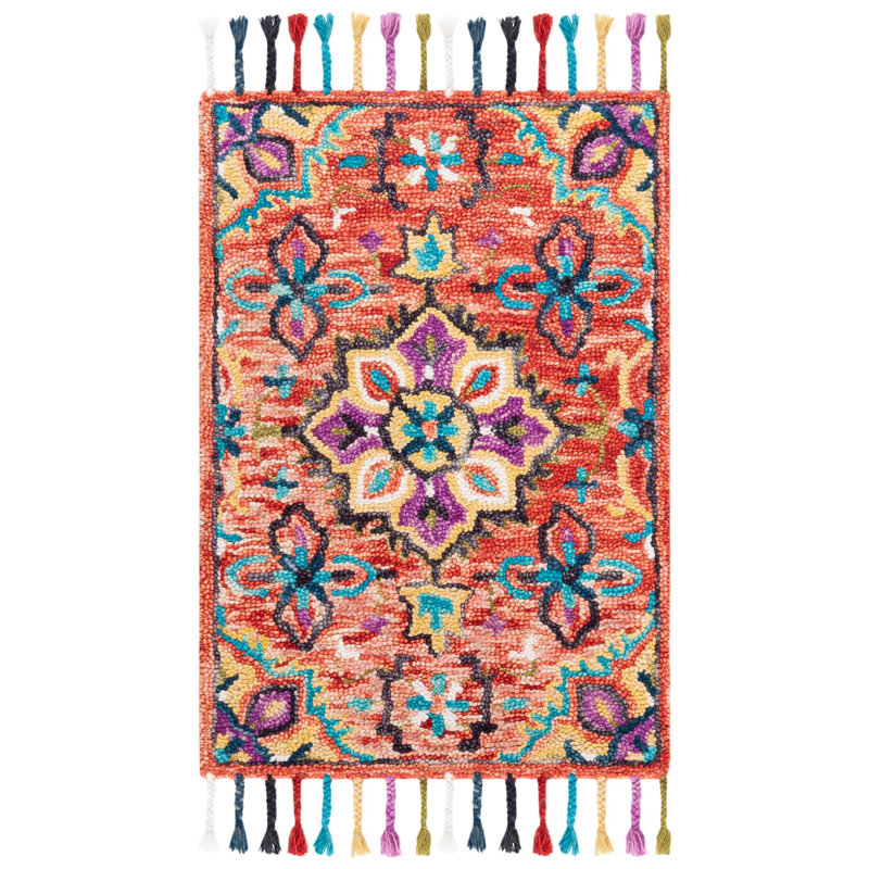 Vahakn Hand Tufted Wool Southwestern Rug, Rectangle 3' x 5'