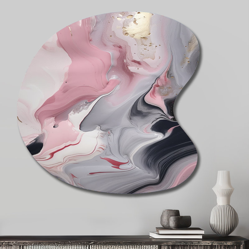 Œuvre d'art en marbre massif II - décoration murale abstraite en forme de goutte de marbre, H 27 po x l 27 po