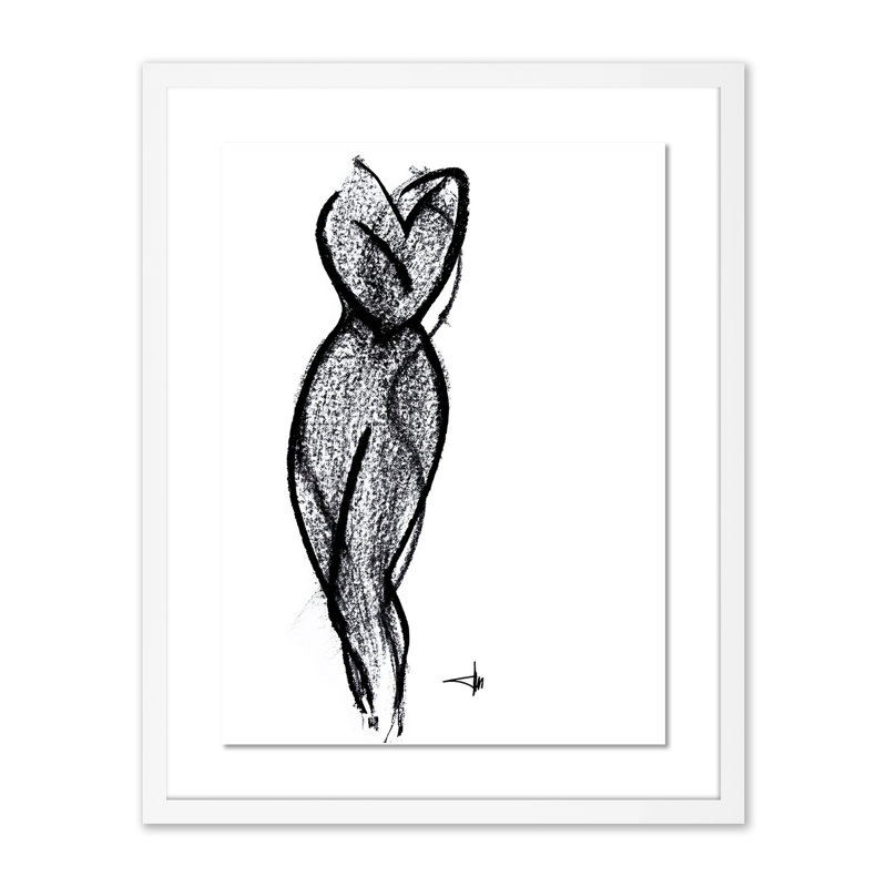 Nude 6 Print by Johan Gert Manschot, 24" H x 19" W x 1.5" D, White