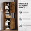 Bathroom Storage Cabinet with 2 Barn Doors and 1 Drawer, Narrow Storage Unit, Adjustable Shelves-1792690219
