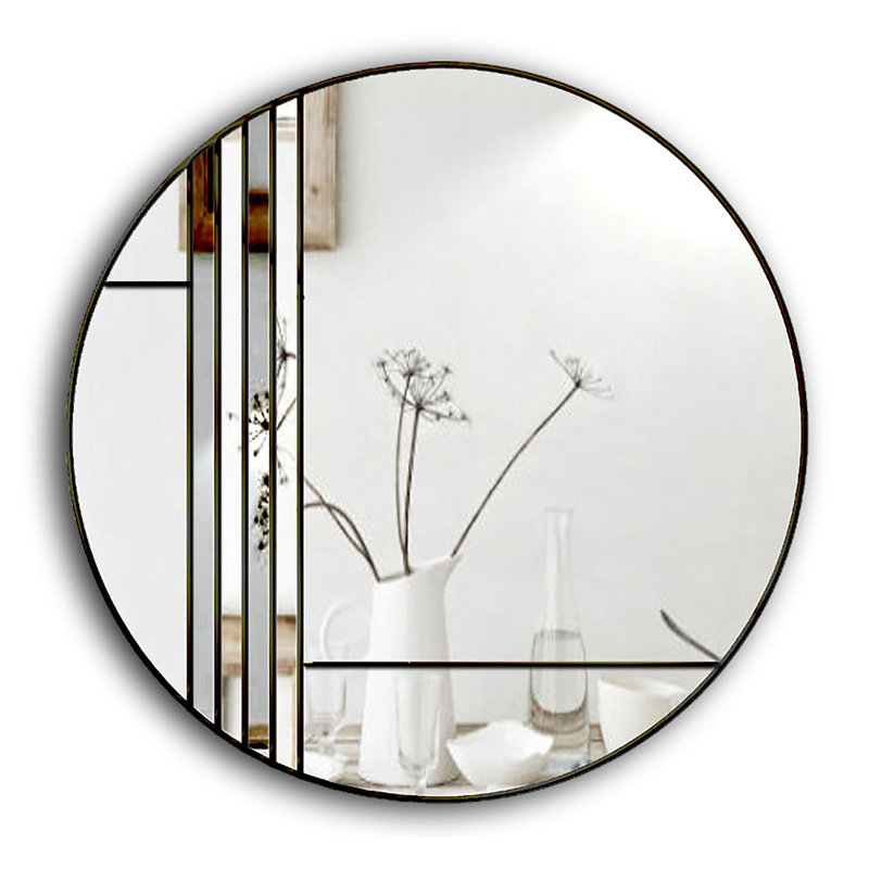 Kaci Flat Wall Mirror, Black