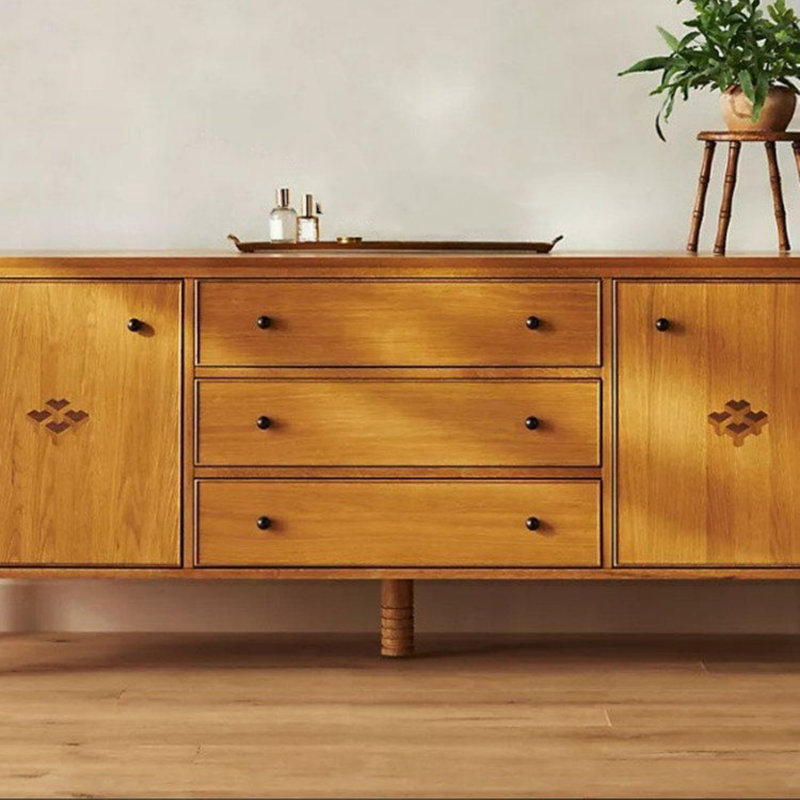 Retro-Style Solid Wood Sideboard