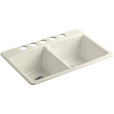 Brookfield 33" L x 22" W x 9-5/8" Under-Mount Double-Equal Kitchen Sink