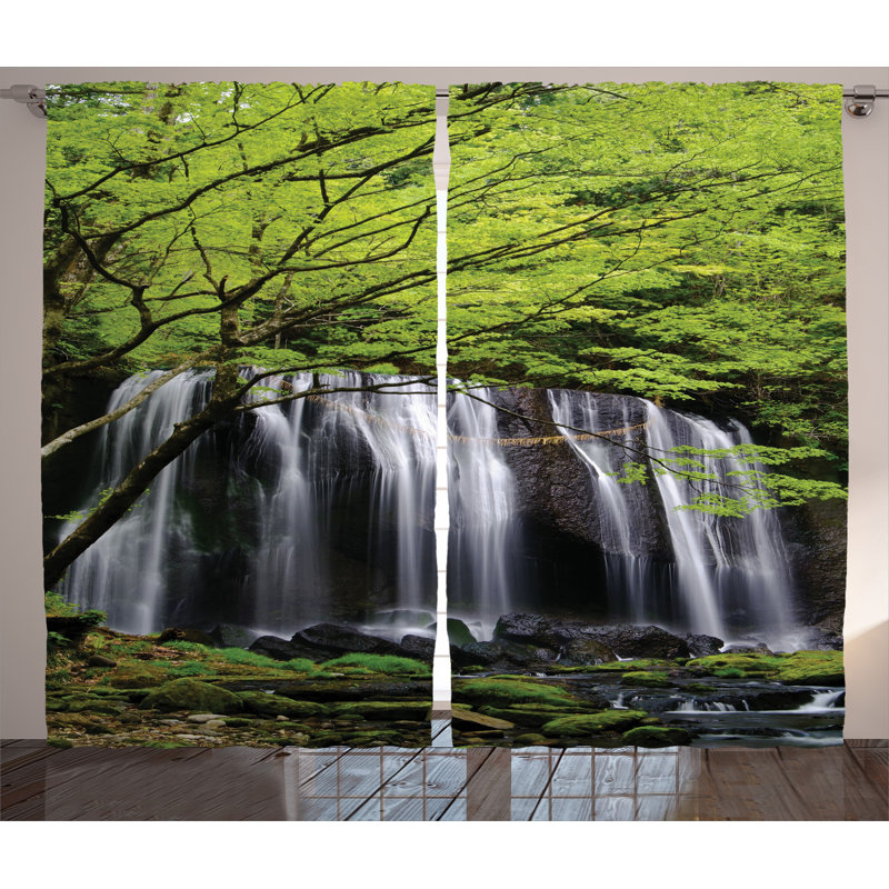 Polyester Semi Sheer Curtain Pair, 54" W x 108" L
