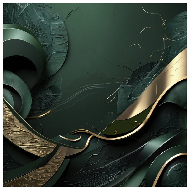 Couvertures formes vertes et dorées, L 50 po x H 60 po