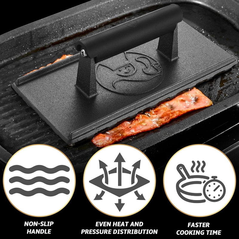 Cast Iron Non-Stick Grill Press