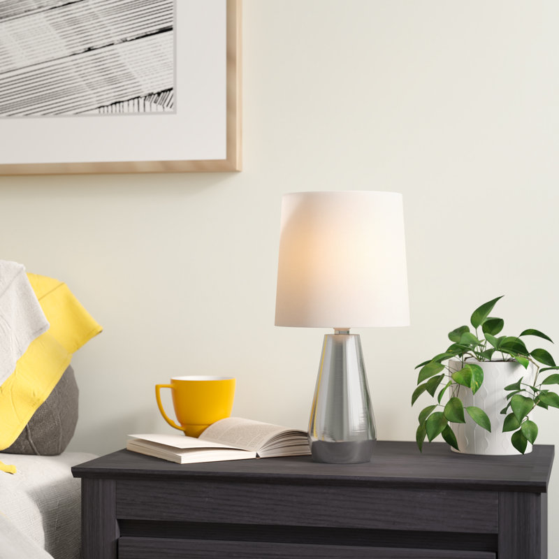 Dominic Metal Table Lamp, Brushed Chrome