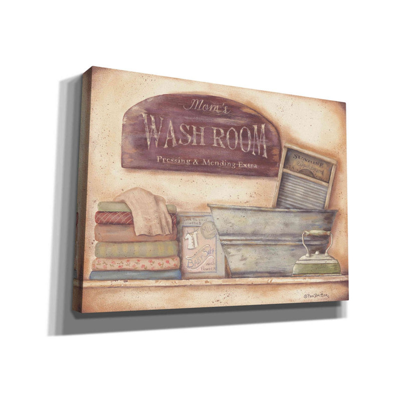 «Mom's Wash Room» par Pam Britton, art mural sur toile, H 40 po x l 54 po x P 1,5 po