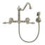 Whitehaus Wall Mount Faucet with Long Traditional Swivel Spout and Solid Brass Side Spray-1136461458-1164385462