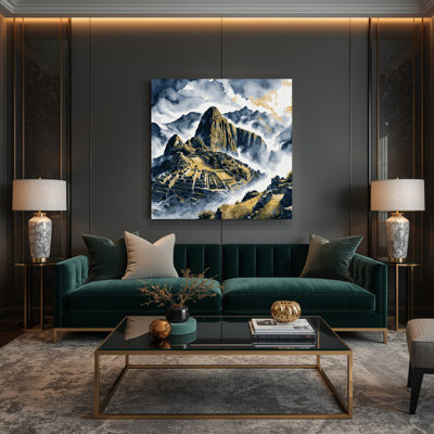 Cities Machu Picchu Peru Gray Canvas Wall Art